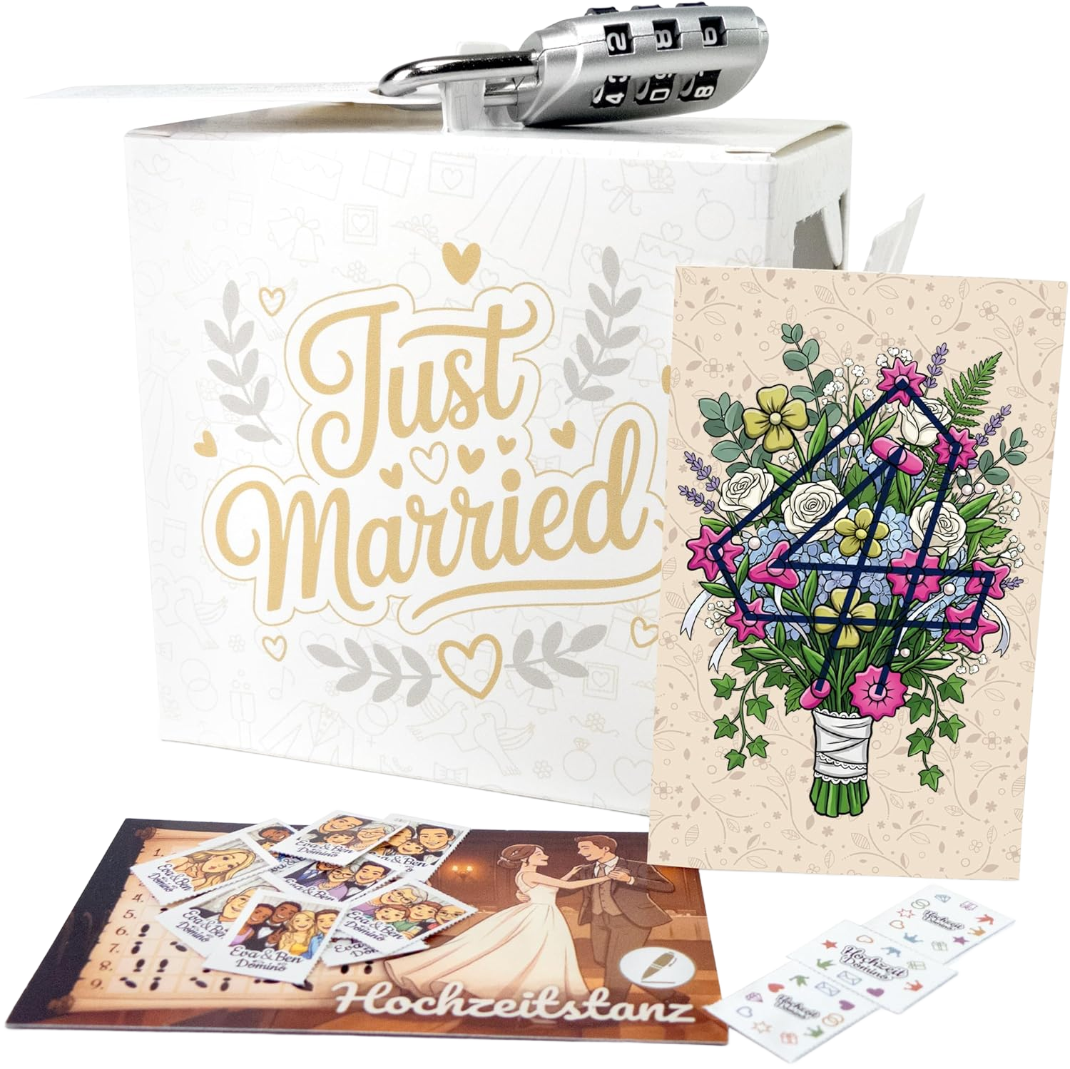 Neue QUESTIX Hochzeitsbox mit Zahlenschloss und Hochzeitsrätseln